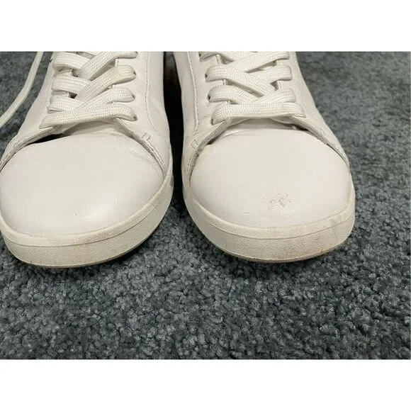 Polo Ralph Lauren Heritage Court II Low Shoes White Blue Leather Mens 7D - Picture 3 of 8